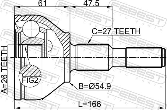 Febest 2110-CNGAT - Kit giunti, Semiasse www.autoricambit.com