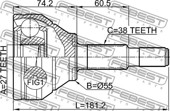 Febest 2110-EXPAWD - Kit giunti, Semiasse www.autoricambit.com