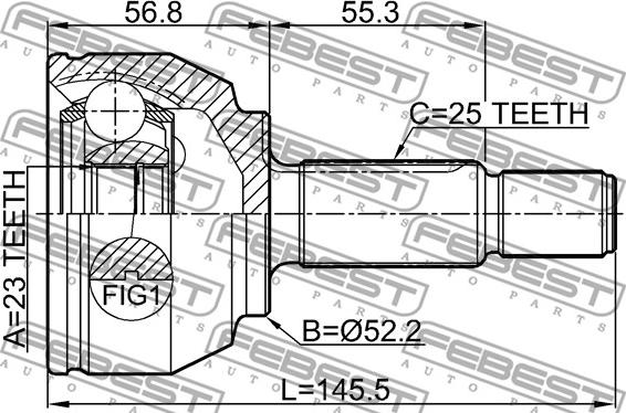 Febest 2110-FOCIIAU - Kit giunti, Semiasse www.autoricambit.com