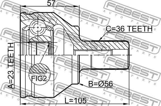 Febest 2110-FOCII - Kit giunti, Semiasse www.autoricambit.com