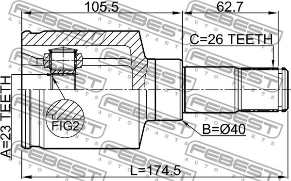 Febest 2111-CB320ATLH - Kit giunti, Semiasse www.autoricambit.com