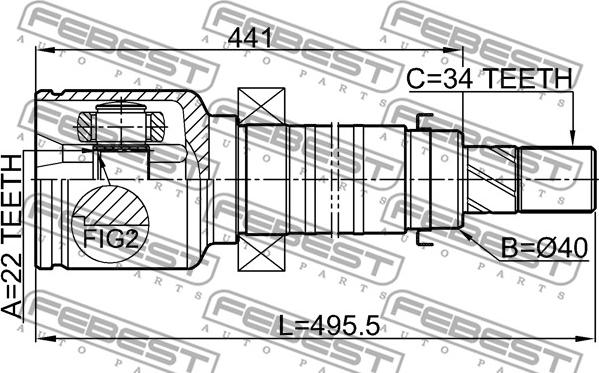 Febest 2111-CDHRH - Kit giunti, Semiasse www.autoricambit.com