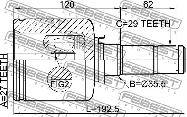 Febest 2111-TKE4WDLH - Kit giunti, Semiasse www.autoricambit.com