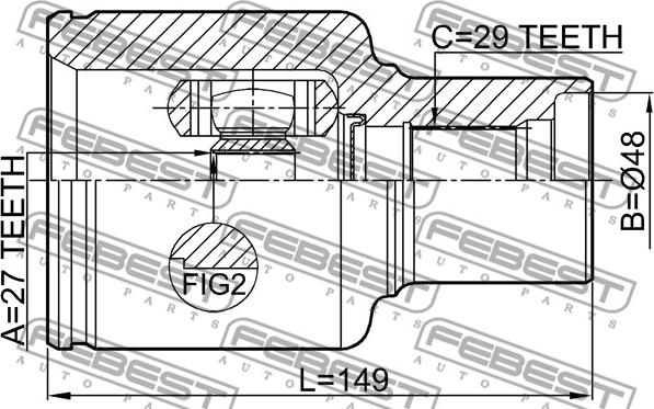 Febest 2111-TKE4WDRH - Kit giunti, Semiasse www.autoricambit.com