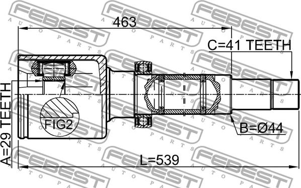 Febest 2111-TT9DRH - Kit giunti, Semiasse www.autoricambit.com