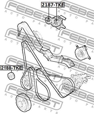 Febest 2187-TKE - Galoppino/Guidacinghia, Cinghia Poly-V www.autoricambit.com