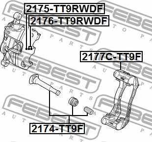 Febest 2176-TT9RWDF - Pistone, Pinza freno www.autoricambit.com