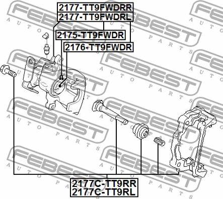 Febest 2175-TT9FWDR - Kit riparazione, Pinza freno www.autoricambit.com