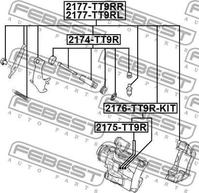 Febest 2176-TT9R-KIT - Kit riparazione, Pinza freno www.autoricambit.com