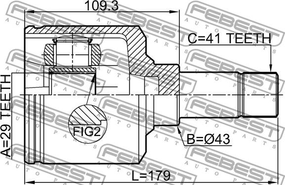 Febest 2811-DUCQ18LH - Kit giunti, Semiasse www.autoricambit.com