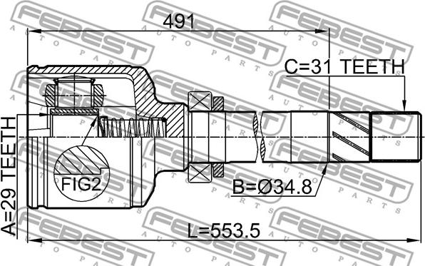 Febest 2811-DUCRH - Kit giunti, Semiasse www.autoricambit.com