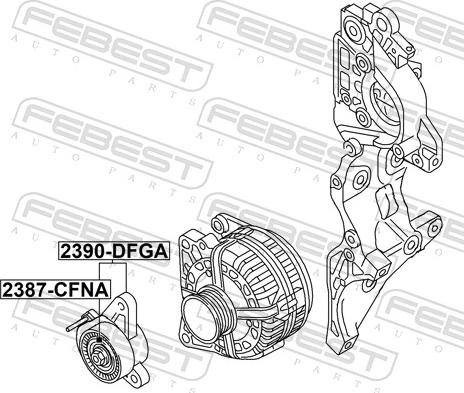 Febest 2390-DFGA - Tendicinghia, Cinghia Poly-V www.autoricambit.com