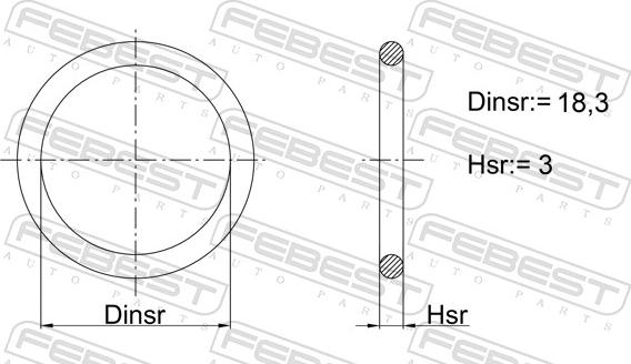 Febest 23400-005 - Guarnizione, Flangia refrigerante www.autoricambit.com