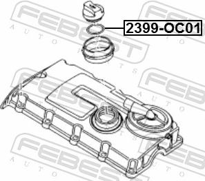 Febest 23402-002 - Guarnizione, chiusura bocchettone di riempimento olio www.autoricambit.com