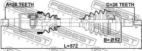 Febest 2314-PVLH - Albero motore/Semiasse www.autoricambit.com