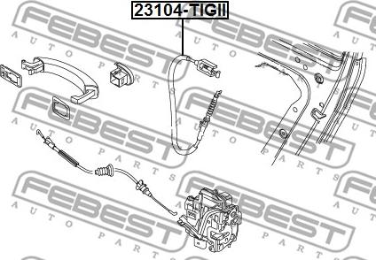 Febest 23104-TIGII - Cavo comando, Sblocco porta www.autoricambit.com