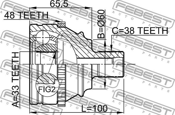 Febest 2310-018A48 - Kit giunti, Semiasse www.autoricambit.com