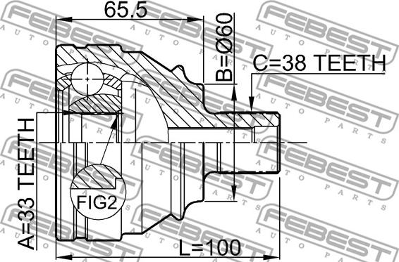 Febest 2310-018 - Kit giunti, Semiasse www.autoricambit.com