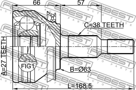 Febest 2310-T5 - Kit giunti, Semiasse www.autoricambit.com