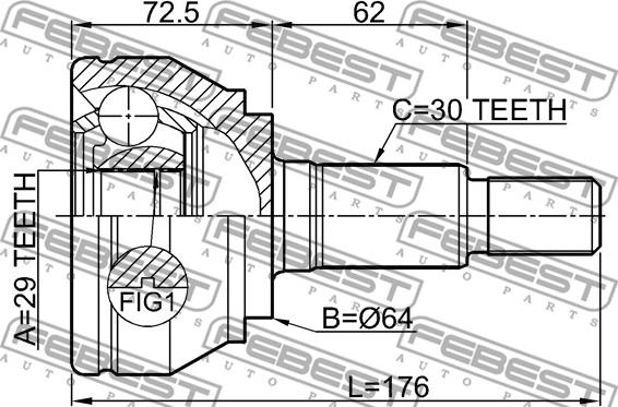 Febest 2310-TOUAR - Kit giunti, Semiasse www.autoricambit.com