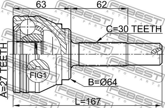 Febest 2310-TOUR - Kit giunti, Semiasse www.autoricambit.com