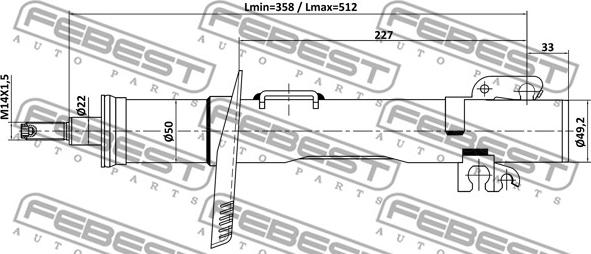 Febest 23110-004F - Ammortizzatore www.autoricambit.com