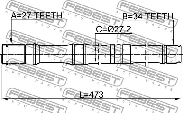 Febest 2312-TIGRH - Albero motore/Semiasse www.autoricambit.com