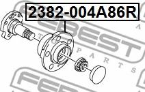 Febest 2382-004A86R - Mozzo ruota www.autoricambit.com