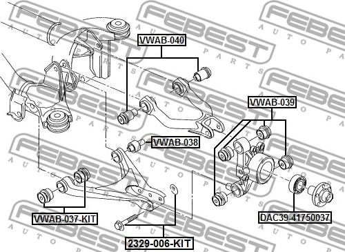 Febest VWAB-038 - Silent Block, Supporto Braccio Oscillante www.autoricambit.com