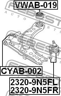 Febest 2320-9N5FL - Giunto di supporto / guida www.autoricambit.com