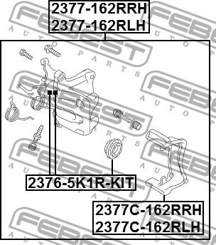 Febest 2377C-162RLH - Kit supporto pinza freno www.autoricambit.com