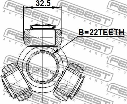 Febest 2216-CER - Tripode, Semiasse www.autoricambit.com