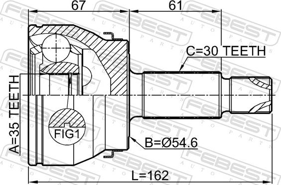 Febest 2210-MQ4F - Kit giunti, Semiasse www.autoricambit.com