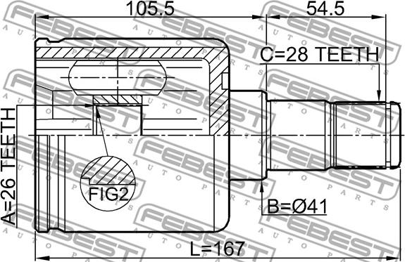 Febest 2211-CEED - Kit giunti, Semiasse www.autoricambit.com