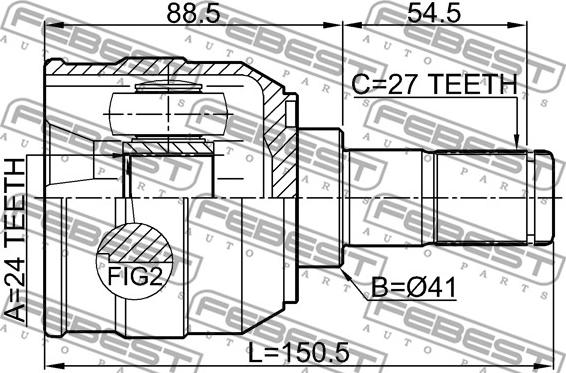 Febest 2211-SOULLH - Kit giunti, Semiasse www.autoricambit.com