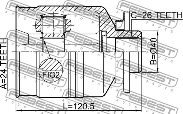 Febest 2211-SPLH - Kit giunti, Semiasse www.autoricambit.com