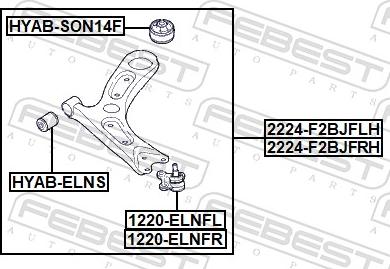 Febest 2224-F2BJFLH - Sospensione a ruote indipendenti www.autoricambit.com