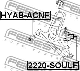 Febest 2220-SOULF - Giunto di supporto / guida www.autoricambit.com