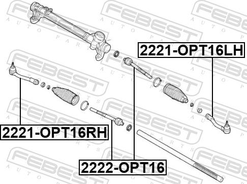 Febest 2221-OPT16RH - Testa barra d'accoppiamento www.autoricambit.com