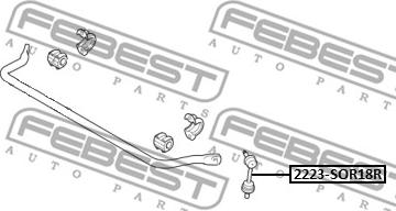 Febest 2223-SOR18R - Asta/Puntone, Stabilizzatore www.autoricambit.com