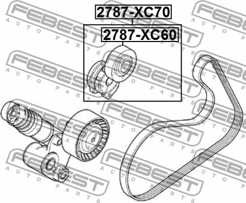 Febest 2790-XC70 - Tendicinghia, Cinghia Poly-V www.autoricambit.com