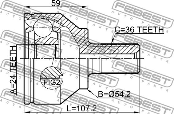 Febest 2710-C70 - Kit giunti, Semiasse www.autoricambit.com