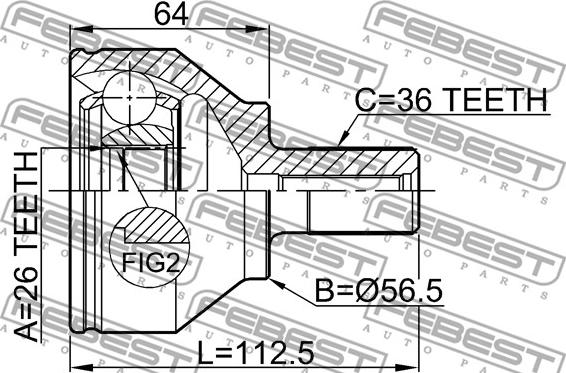 Febest 2710-S40II - Kit giunti, Semiasse www.autoricambit.com