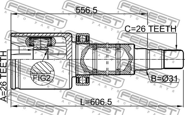 Febest 2711-V70ATTRH - Kit giunti, Semiasse www.autoricambit.com