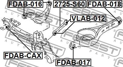 Febest FDAB-016 - Silent Block, Supporto Braccio Oscillante www.autoricambit.com