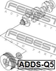 Febest ADDS-Q5 - Puleggia cinghia, Albero a gomiti www.autoricambit.com