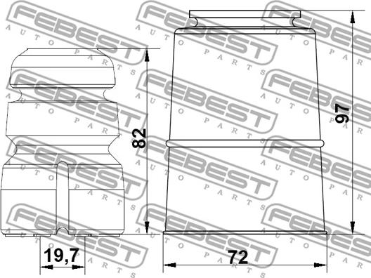 Febest ADSHB-8K5F-KIT - Kit parapolvere, Ammortizzatore www.autoricambit.com