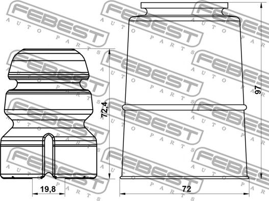 Febest ADSHB-A5F-KIT - Kit parapolvere, Ammortizzatore www.autoricambit.com