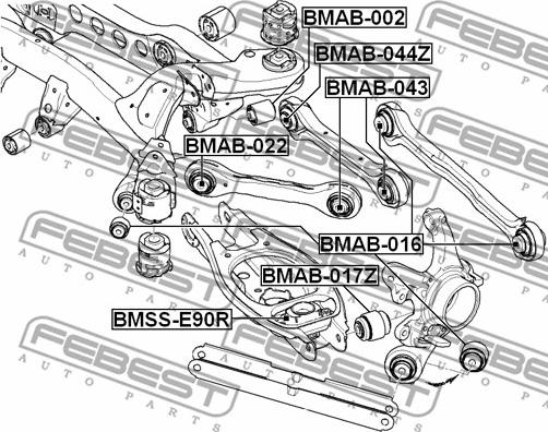 Febest BMAB-044Z - Silent Block, Supporto Braccio Oscillante www.autoricambit.com