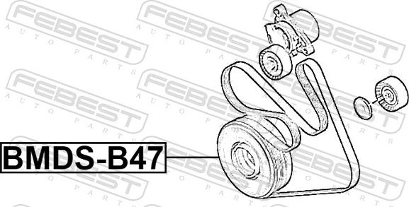 Febest BMDS-B47 - Puleggia cinghia, Albero a gomiti www.autoricambit.com